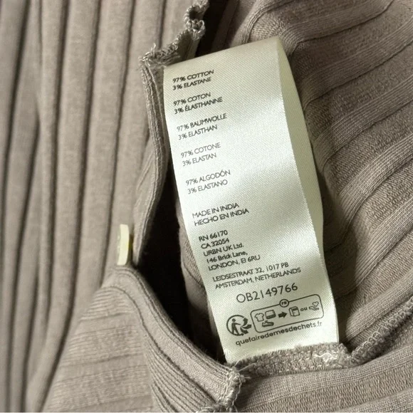 Free People Tilley Fallen Rock Tan Ribbed Button Down Cardigan Size Large NWT - Picture 11 of 12